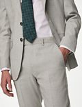 Auf Figur geschnittene Anzughose aus italienischem Leinen mit Miracle™ und Hahnentrittmuster