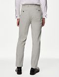 Pantalon de costume coupe ajustée en tissu d'origine italienne à motif pied-de-coq, doté de la technologie Linen Miracle™