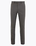 Grey Striped Skinny  Fit Trousers