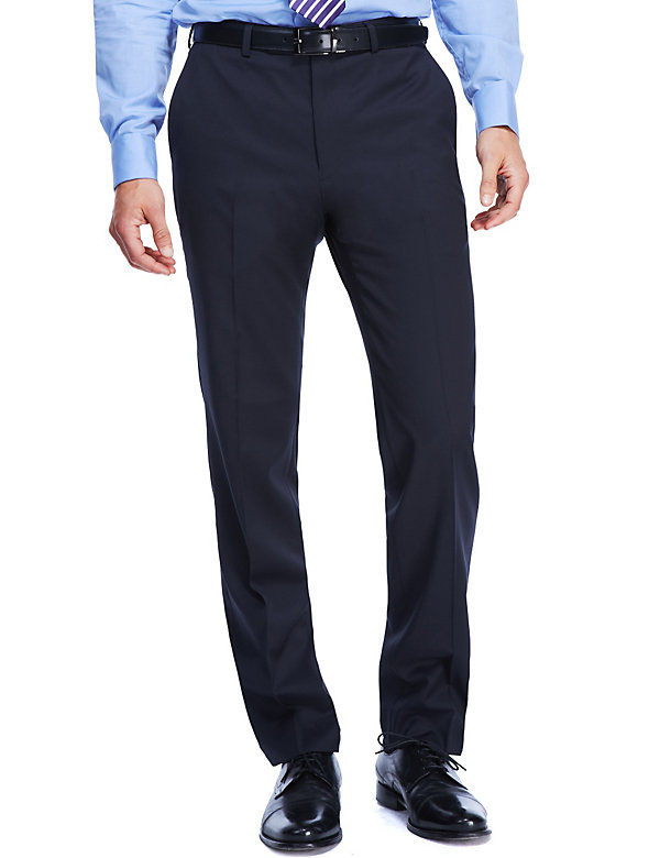 Pure Organic Wool Flat Front Trousers - SG