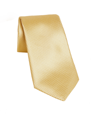 

M&S Collection Corbata 100% seda texturizadaMens - Amarillo, Amarillo