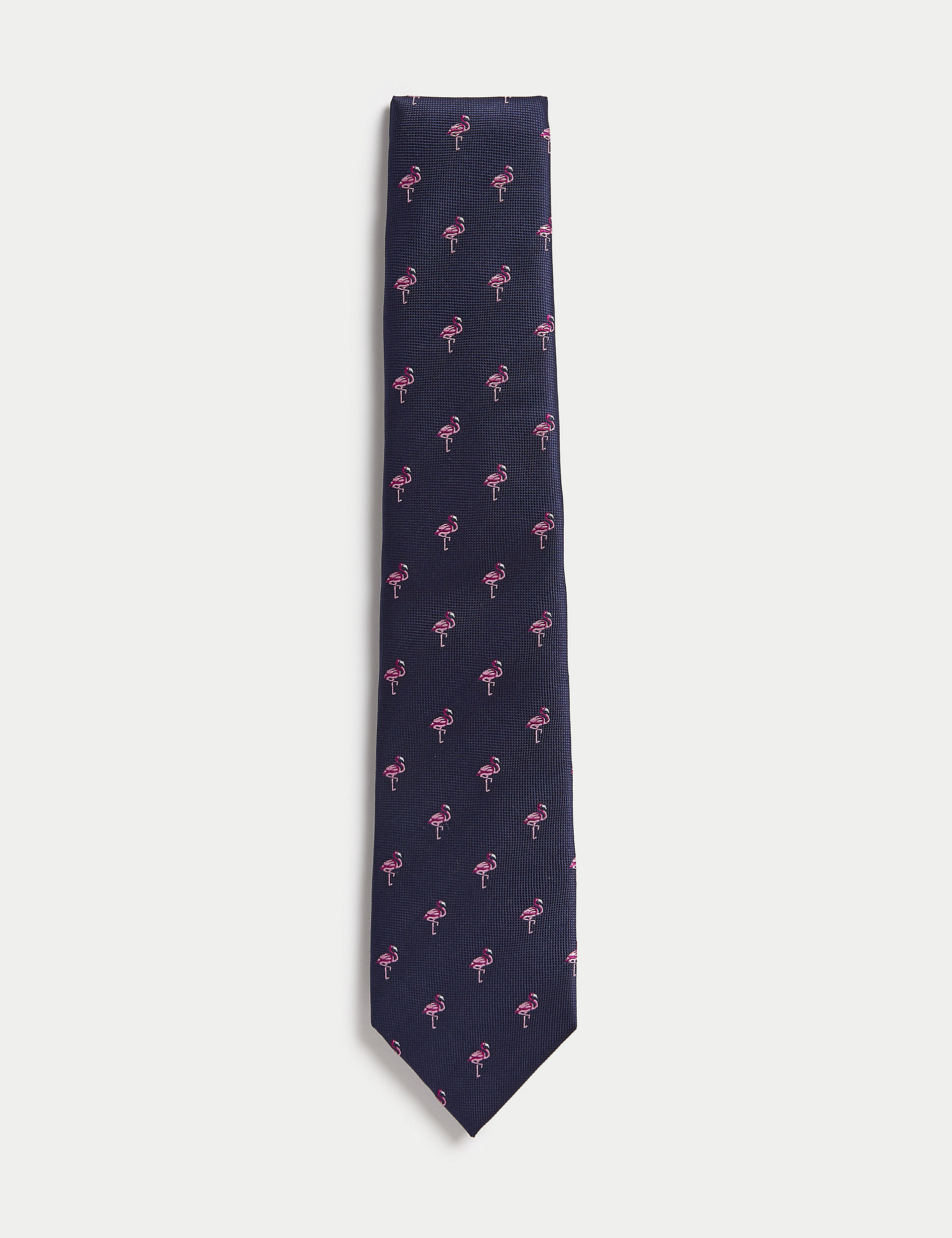 Flamingo silk tie 