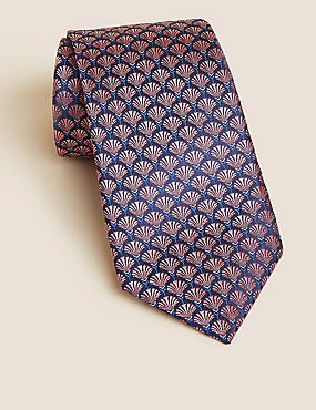 ربطة عنق من الحرير الصافي بنقشة صدف
