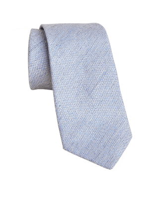 

Mens M&S Collection Textured Linen Rich Tie with Silk - Light Blue, Light Blue