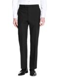 Black Tailored Fit Wool Blend Trousers