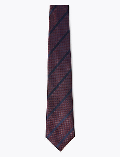 Marks & Spencer Men Accessories Ties Neckties Woven Polka Dot Pure Silk Tie 