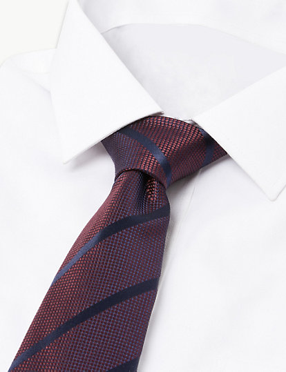 Pure Silk Striped Woven Tie