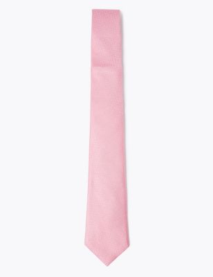  Cravate 100 % soie à motif texturé - Rose Doux