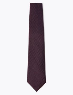  Cravate 100 % soie à motif texturé - Bourgogne