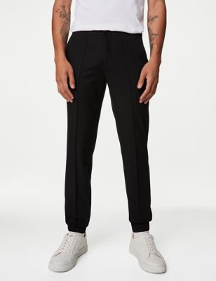 Tailored Fit Flat Front Textured Trousers - JE