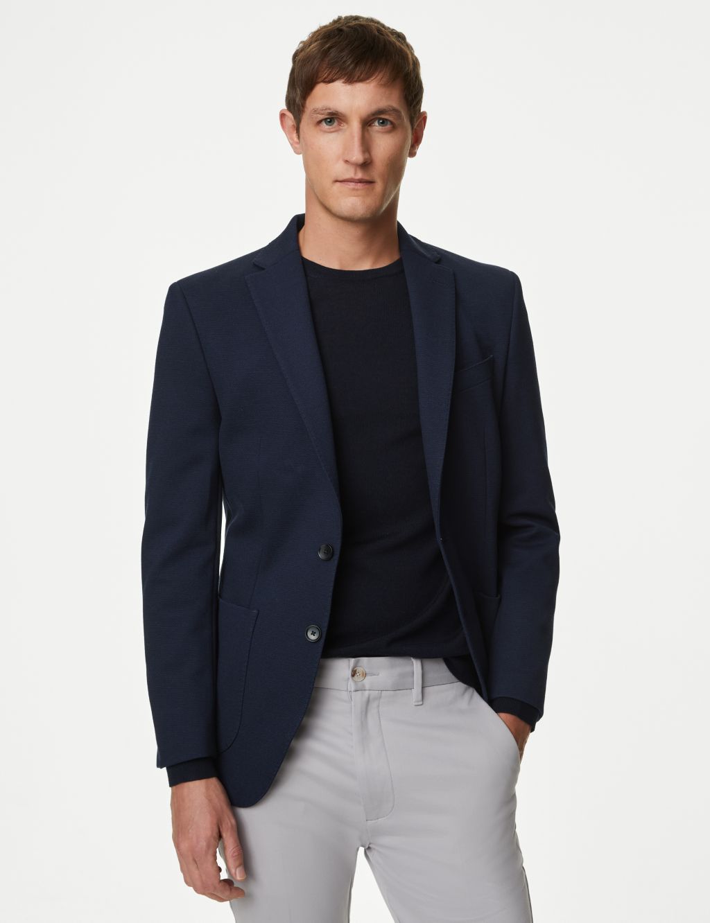 Textured Jersey Jacket with Stretch