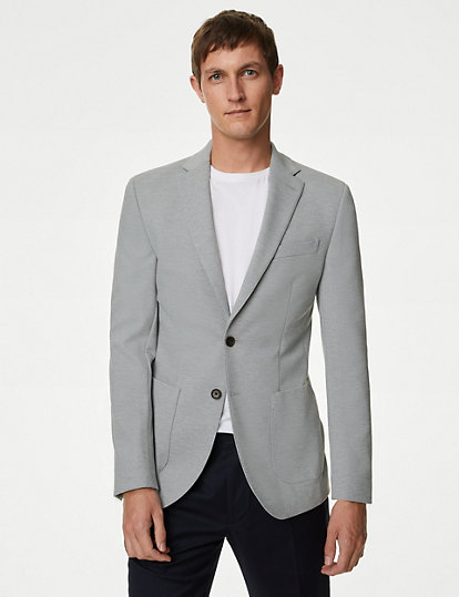 Textured Jersey Jacket with Stretch