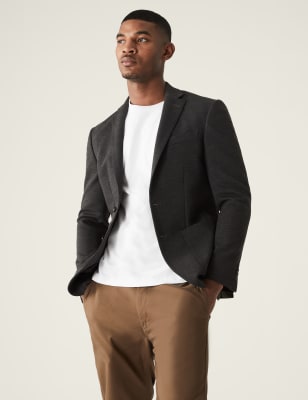 Black sports coat with khaki online pants