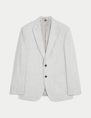 Textured Check Stretch Blazer