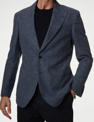 Mens navy linen outlet blazer