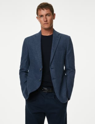 Linen Rich Puppytooth Blazer - NL