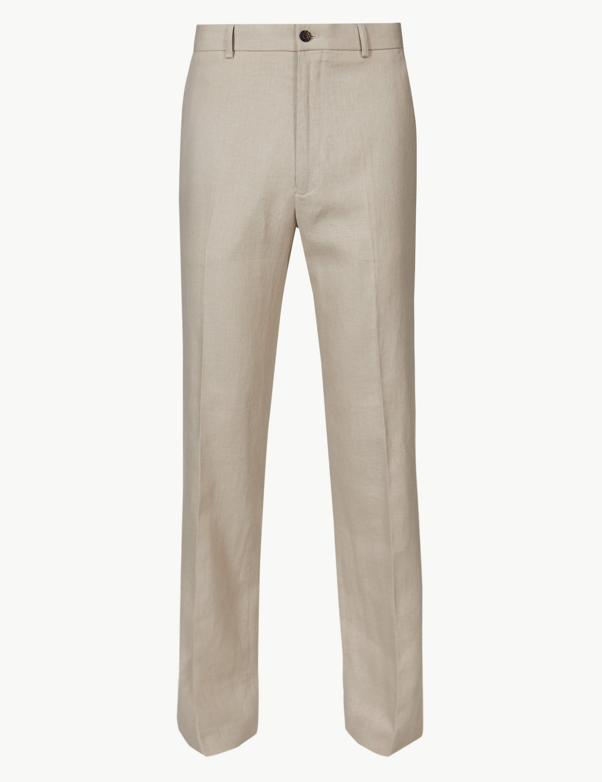 Textured Regular Fit Linen Trousers