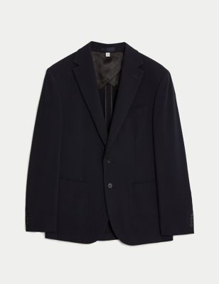 Slim Stretch Textured Tailored Blazer - Black, Blazers
