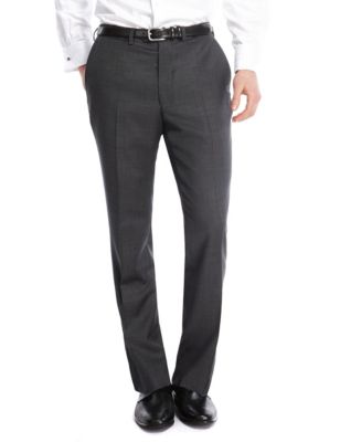 Pure New Wool Flat Front Trousers - HK