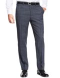 Pure Wool Prince of Wales Flat Front Trousers