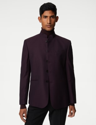 Textured Jacquard Nehru Jacket - AT