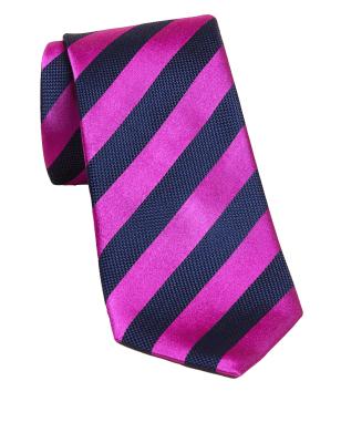 

Mens M&S SARTORIAL Pure Silk Striped Tie - Magenta, Magenta