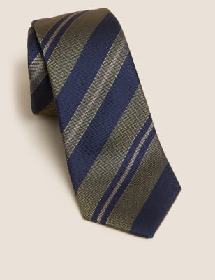 Striped Pure Silk Tie | Sartorial | M&amp;S