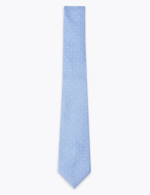 

Mens M&S Collection Slim Polka Dot Pure Silk Tie & Handkerchief Set - Light Blue Mix, Light Blue Mix