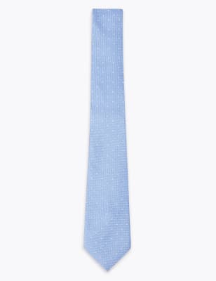 

Mens M&S Collection Slim Polka Dot Pure Silk Tie & Handkerchief Set - Light Blue Mix, Light Blue Mix