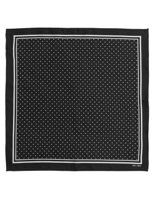 

Mens M&S Collection Taschentuch aus reiner Seide mit Nadelpunktmuster - Black, Black