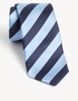 

M&S SARTORIAL Corbata 100% seda de rayasMens - Azul Real, Azul Real