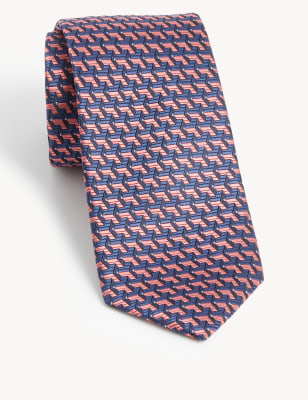 

M&S SARTORIAL Corbata 100% seda de diseño geométricoMens - Mezcla De Tonos Rosas, Mezcla De Tonos Rosas