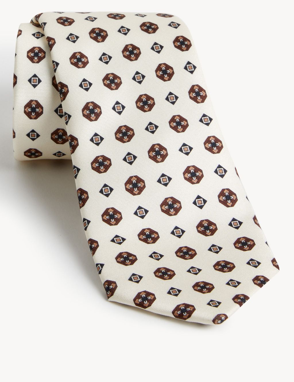 Geometric Print Italian Pure Silk Tie