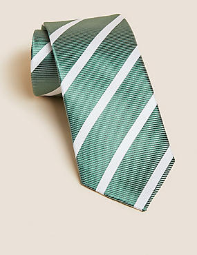 Cravate fine 100&nbsp;% soie à rayures