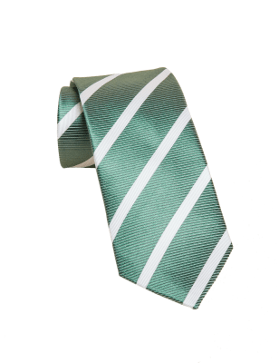 

Mens M&S Collection Slim Striped Pure Silk Tie - Green Mix, Green Mix