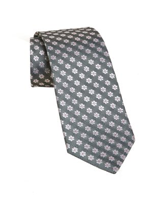 

Mens M&S Collection Slim Daisy Print Pure Silk Tie - Green Mix, Green Mix