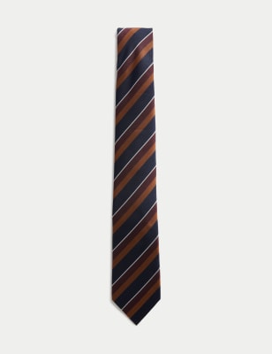

M&S SARTORIAL Corbata 100% seda de rayasMens - Mezcla De Tonos Marino, Mezcla De Tonos Marino
