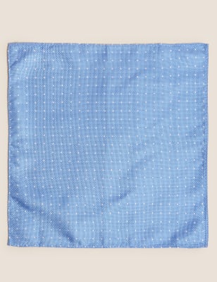 

M&S Collection Conjunto de pañuelo de bolsillo y corbata 100% seda tejidoMens - Blue, Blue