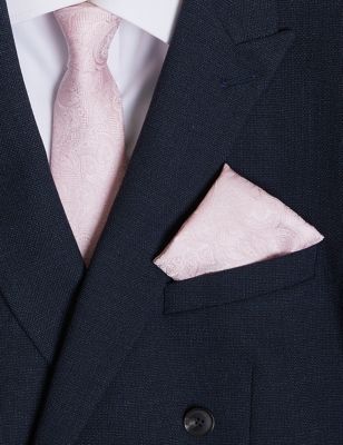 Marks & Spencer Men Accessories Ties Pocket Squares Pure Silk Tie & Pocket Square Set 