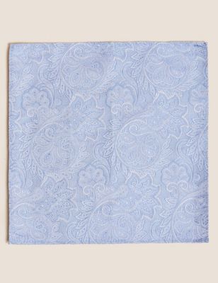 

Mens M&S Collection Paisley Pure Silk Tie & Pocket Square Set - Blue, Blue