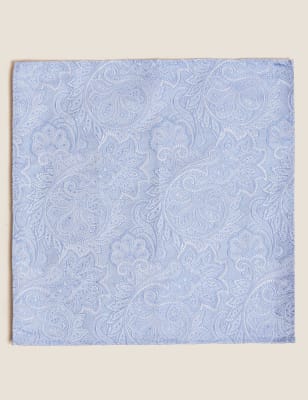 

Mens M&S Collection Paisley Pure Silk Tie & Pocket Square Set - Blue, Blue