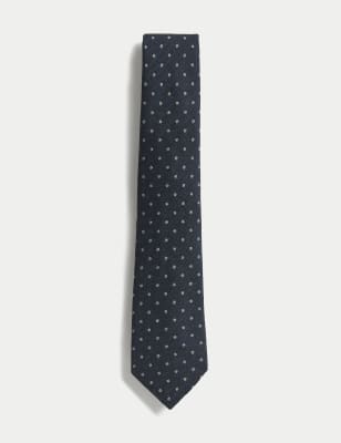 

Mens M&S SARTORIAL Polka Dot Wool Rich Tie - Burgundy, Burgundy