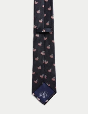 Pig Print Pure Silk Tie