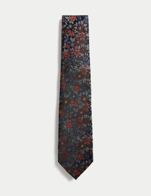 

Mens M&S SARTORIAL Floral Pure Silk Tie - Multi, Multi