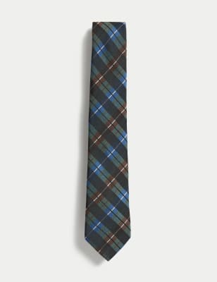 

Mens M&S SARTORIAL Check Wool Rich Tie - Green Mix, Green Mix