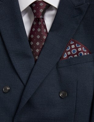 

Mens M&S SARTORIAL Geometric Pure Silk Tie And Pocket Square Set - Burgundy Mix, Burgundy Mix