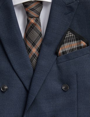 Check Wool Rich Tie & Handkerchief Set