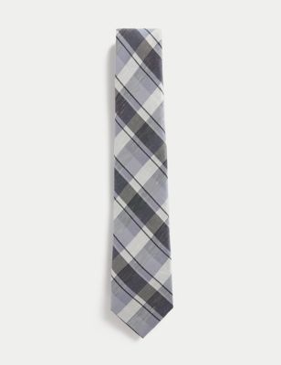 ربطة عنق من الحرير الغني بنقشة مربعات - BH