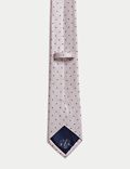 ربطة عنق من الحرير الصافي بنقش منقَّط