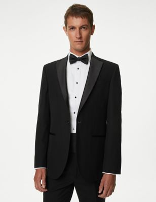 M&S Men's Slim Fit Tuxedo Jacket - 38LNG - Black, Black